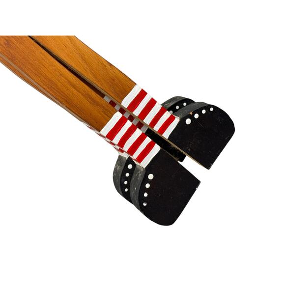 Rudolph Vintage Hand Painted Reindeer 18" Tall Wooden Skinny Folk Art Decoration - Picture 7 of 8